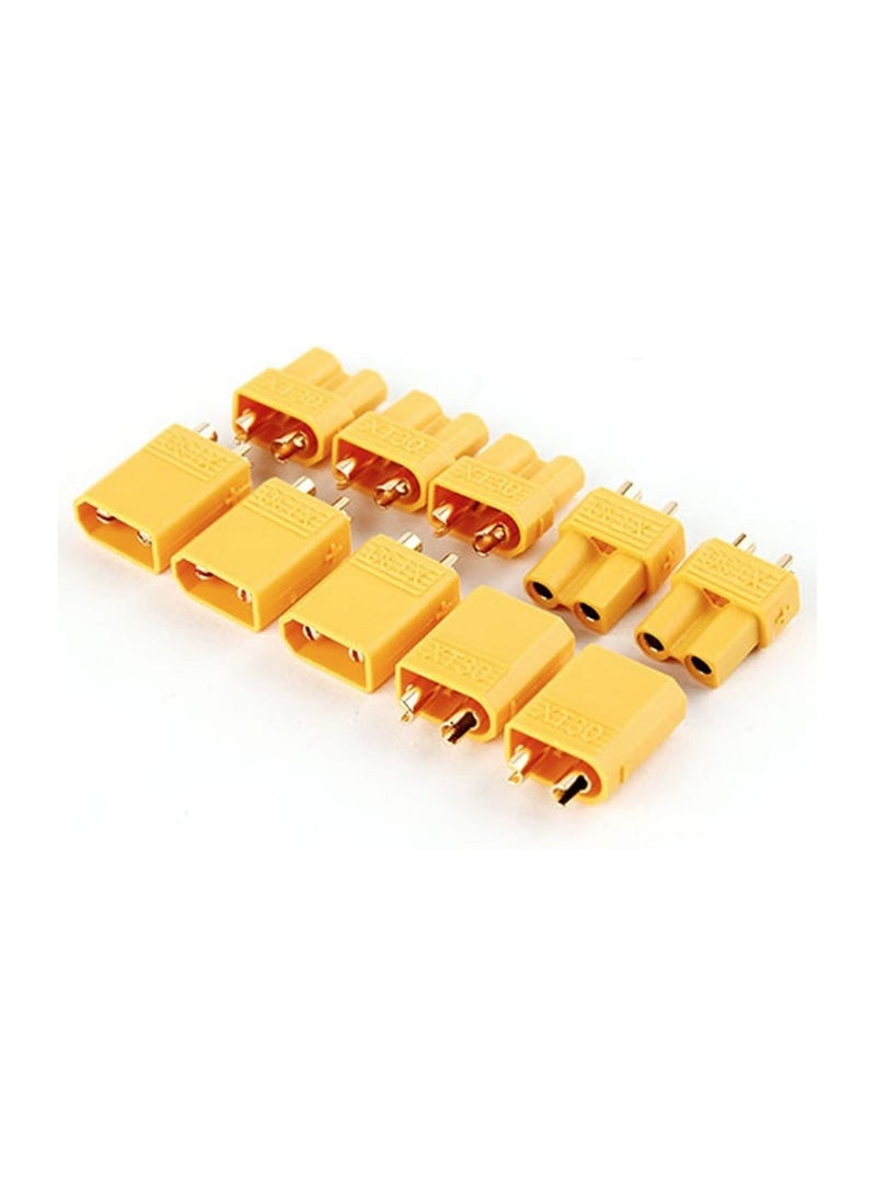 10 Pairs XT30 2mm Golden Connector LiPo Battery Plug Set Male and Female Connectors for RC Hobby Airplane Helicopter Multicopter Quadcopter - Image 1