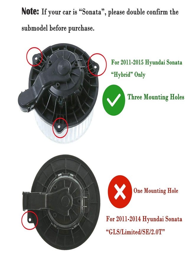YHTAUTO A/C Heater Blower Motor Fan Assembly for Kia Optima Forte Koup Cadenza Hyundai Sonata Elantra Azera Equus - Image 2