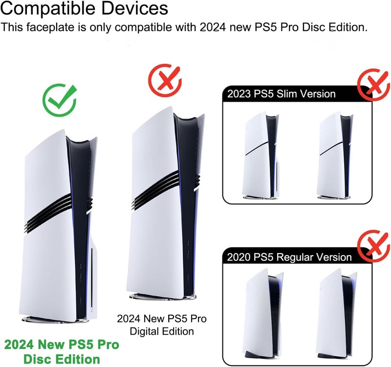 Megadream Faceplate for PS5 Pro Digital Version, Anti-Scratch Dustproof Case Replacement, Cover Skin Fit for PS5 Pro Console, Plates for PS5 Pro Accessories, Easy Installation - Image 3