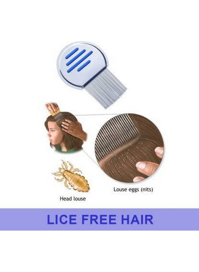 Alexvyan 2 Pcs Combosilver Nit Comb For Head Lice Treatment Removes Nits & Hair Brush Rake Hairbrush Cleaner Of Metal Wire With Handle For Home And Salon - Image 4