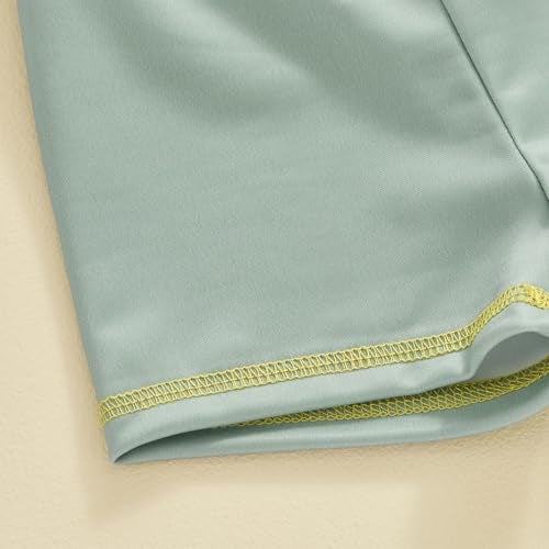 DuAnyozu Baby Boys Swimsuit Long Sleeve Rash Guard Swimwear Baby Boy Swim Trunk with Hat Set 3-Piece Toddler Bathing Suit (Green, 6-12 Months) - Image 5