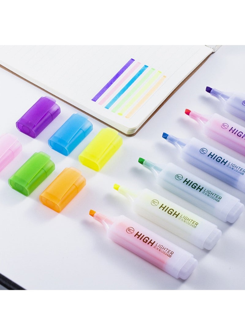 6 Piece Set Of Aesthetic Highlighter, Marker, Quick Drying (6 Colors, Yellow Green, Blue, Purple, Orange Red) - Image 2