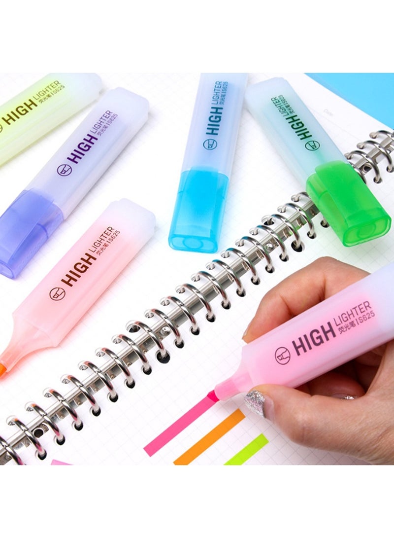 6 Piece Set Of Aesthetic Highlighter, Marker, Quick Drying (6 Colors, Yellow Green, Blue, Purple, Orange Red) - Image 5