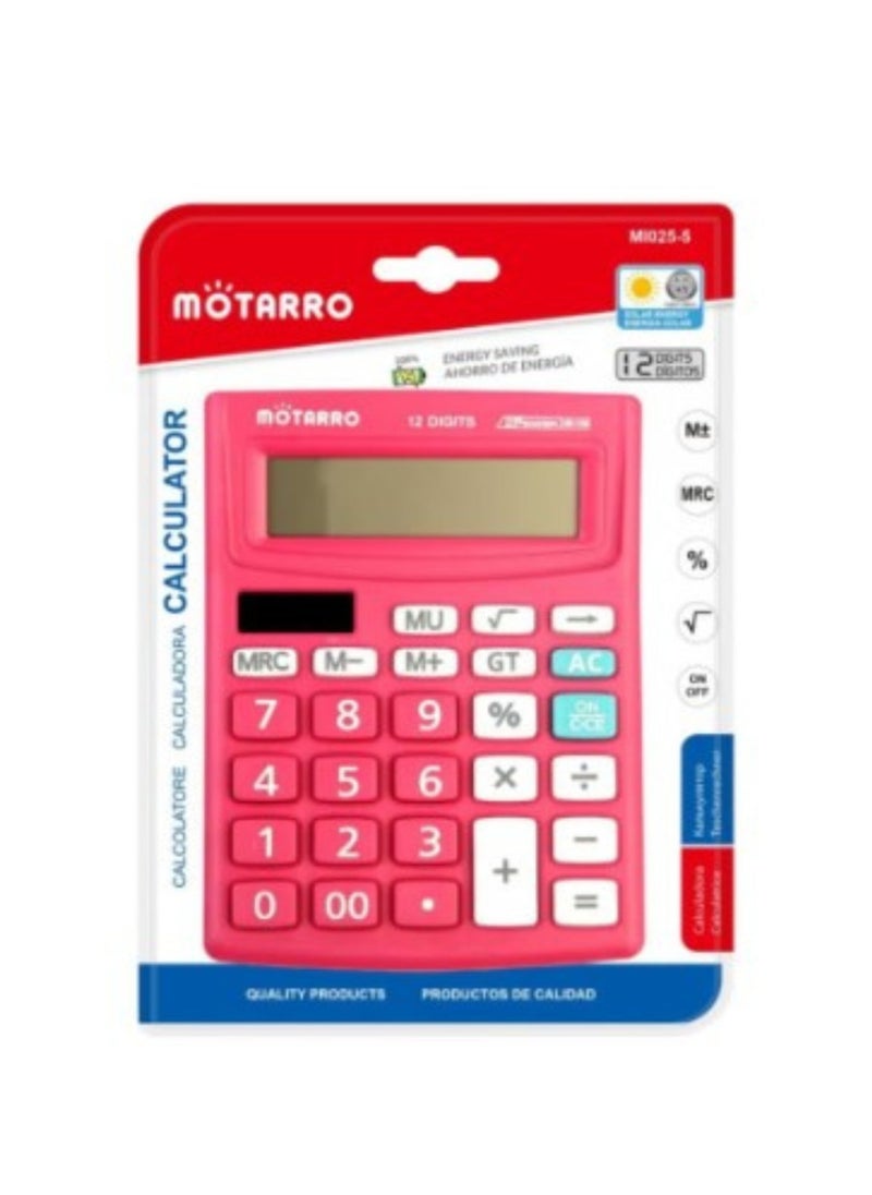 MOTARRO Calculator Multicolor 12 Digits  - Image 1