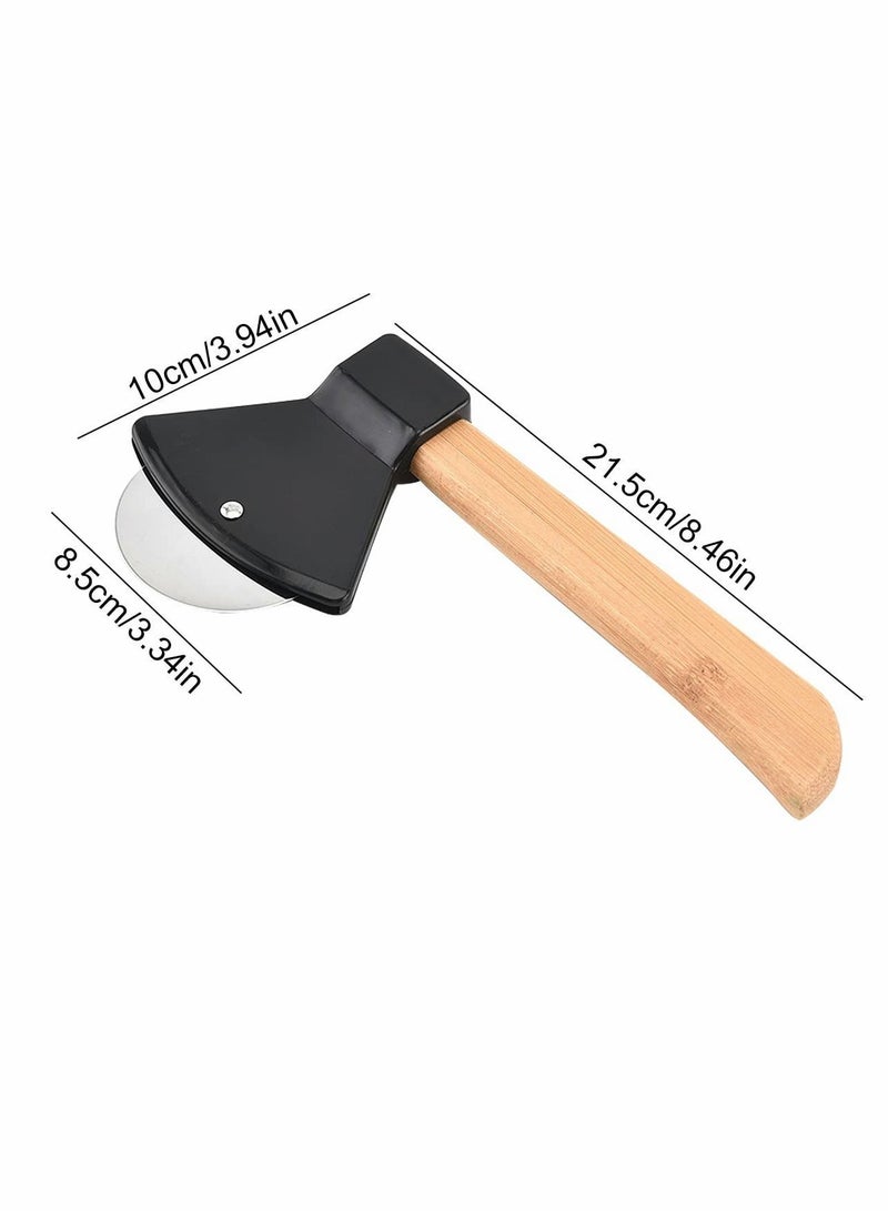 نيبمينينت pizza cutter, Pizza Cutter Safe Axe Shape Wheel Slicer with Anti-Slip Grip Handle for Bread Cakes, 3 Pieces - Image 5