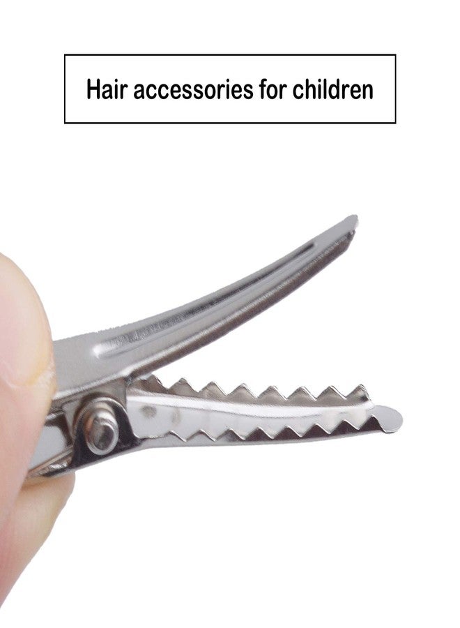 Aylifu 30MM Small Alligator Hair Clips, 100 Pieces Silver Metal Alligator Hair Pins Teeth Bows Crocodile Hair Clips Holders Accessories for Hair Care, Arts & Crafts Projects - Image 4