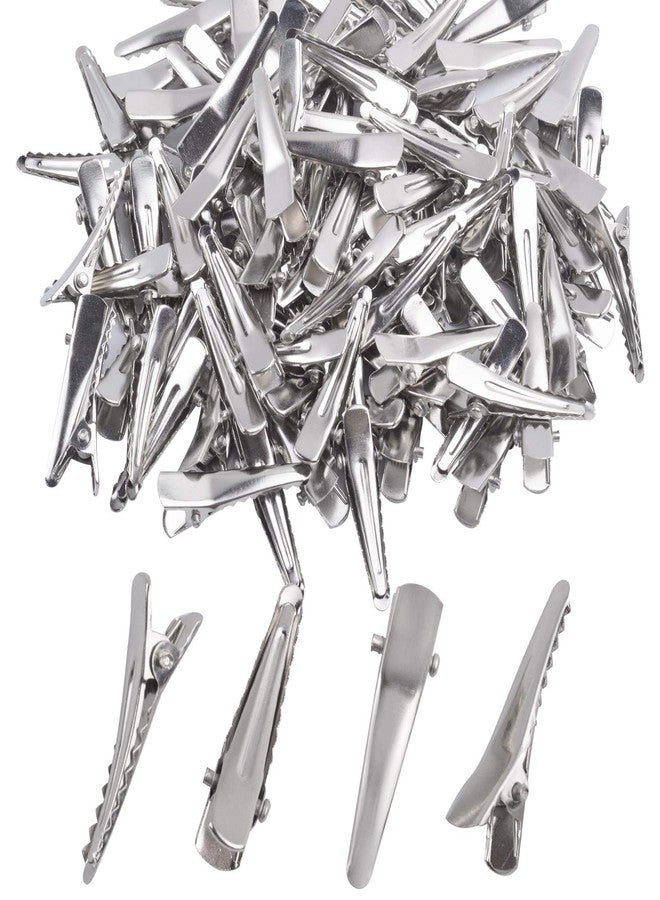 Aylifu 30MM Small Alligator Hair Clips, 100 Pieces Silver Metal Alligator Hair Pins Teeth Bows Crocodile Hair Clips Holders Accessories for Hair Care, Arts & Crafts Projects - Image 1