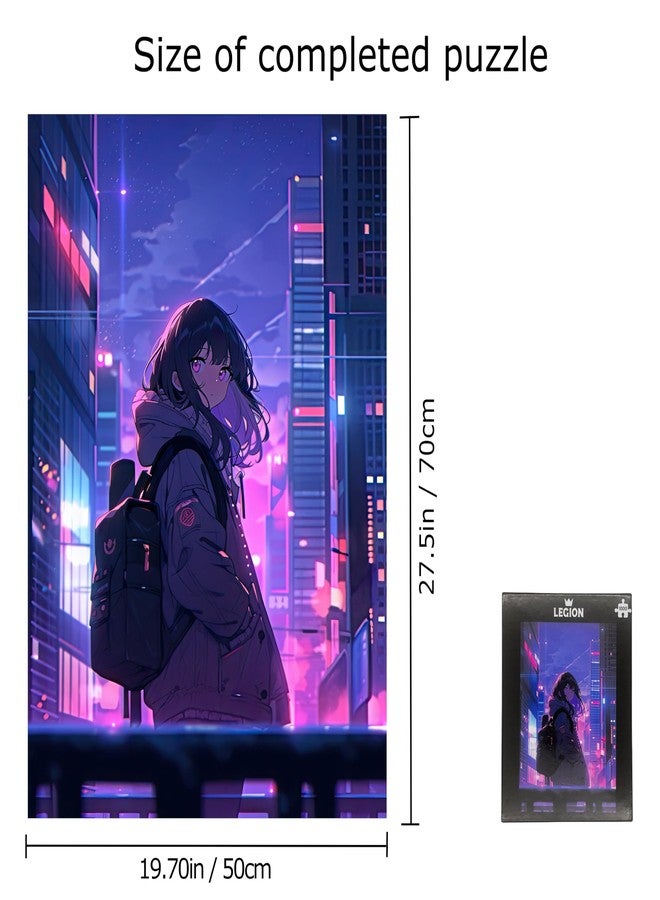 Legion Lo-Fi Anime Puzzle with Poster | 1000 Piece Jigsaw Puzzle for Teens and Adults | 70cm x 50cm | Looking Back - Image 2