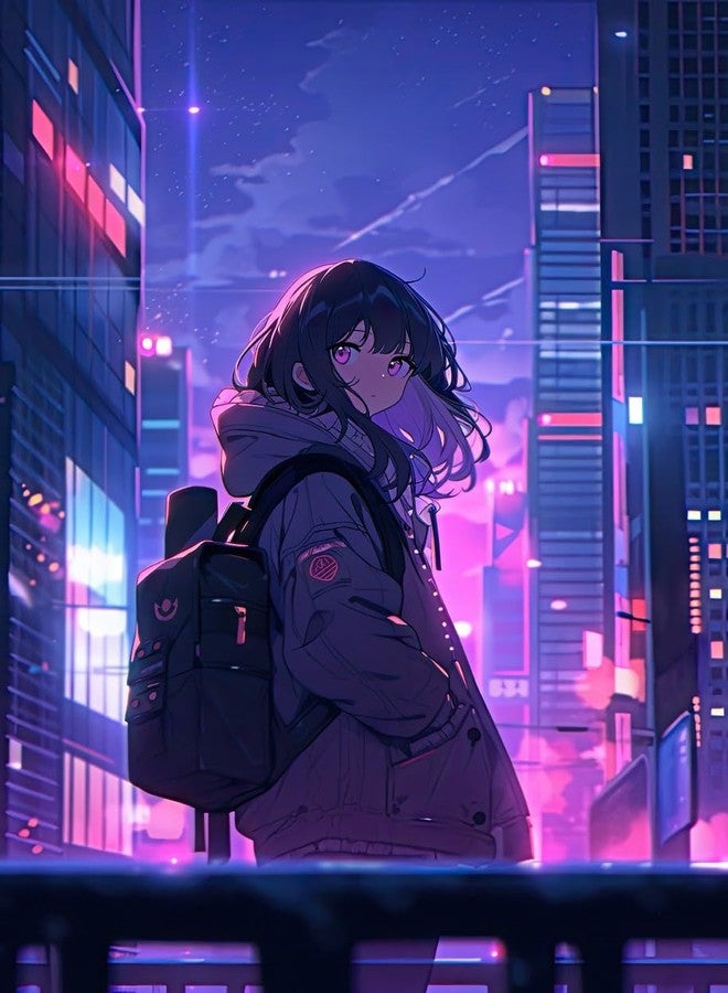 Legion Lo-Fi Anime Puzzle with Poster | 1000 Piece Jigsaw Puzzle for Teens and Adults | 70cm x 50cm | Looking Back - Image 1