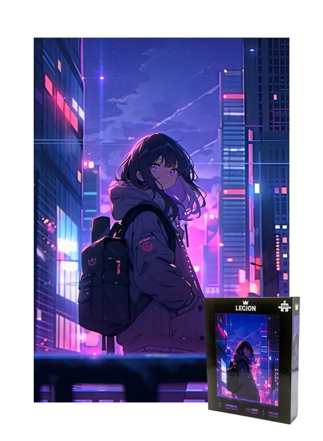 Legion Lo-Fi Anime Puzzle with Poster | 1000 Piece Jigsaw Puzzle for Teens and Adults | 70cm x 50cm | Looking Back - Image 4