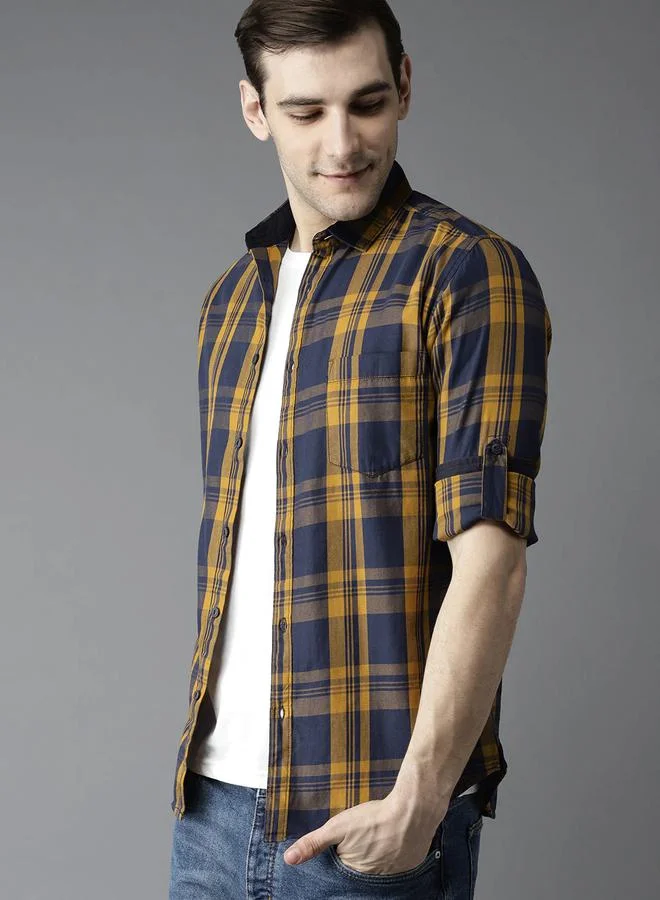 Dennis Lingo Plaid Checked Slim Fit Shirt with Long Sleeves by Styli