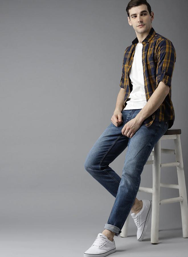 دينيس لينغو قميص كاروهات بقصة ضيقة وأكمام طويلة من ستايلي - Image 4