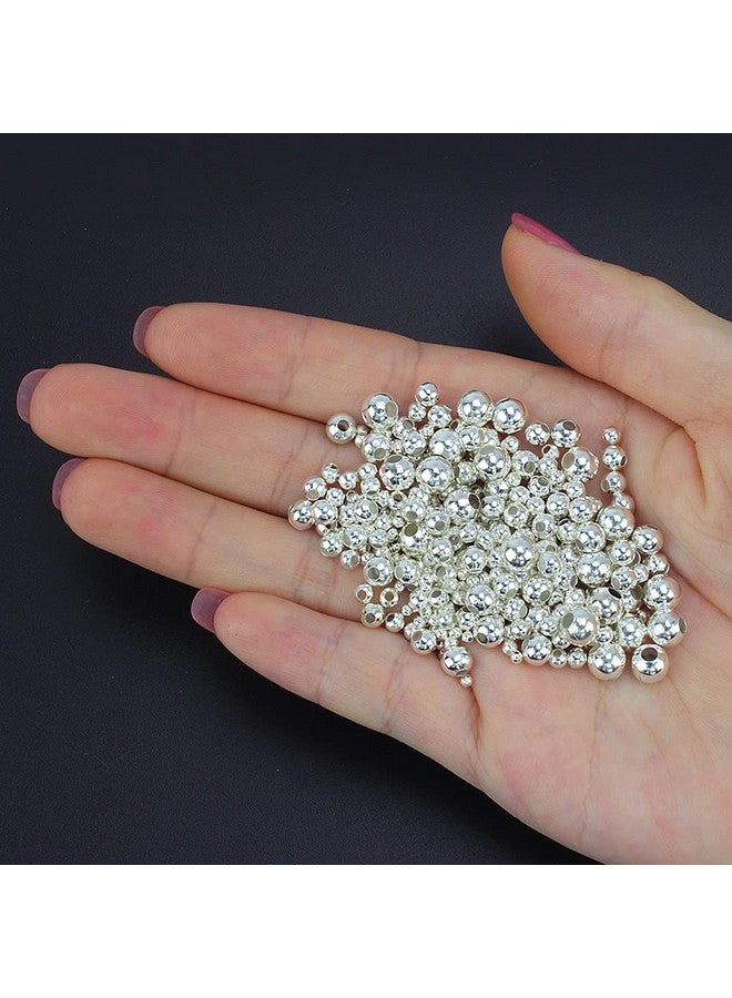 LolliBeads (R) Silver Plated Smooth Round Metal Beads Assorted Size Jumbo Pack 2100 Pcs - Image 4