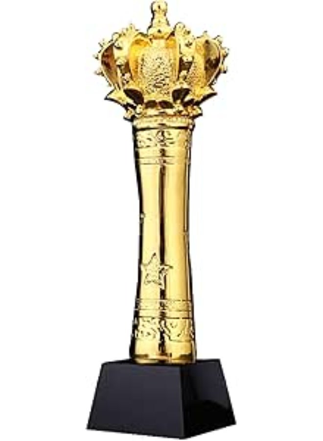 Crown of Honor trophy, resin gold trophy, hand-held trophy, excellent personal award gift, gift box packaging, customizable text (Color : Gold, Size : 8 * 8 * 29cm) - Image 1