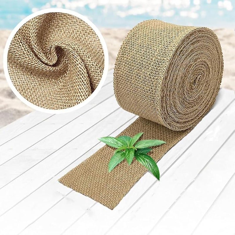 شريط قماش الجوت الطبيعي بعرض 8 بوصات (20 سم) وطول 2 متر لتزيين الحفلات والأعراس وأعياد الميلاد والأعمال الحرفية DIY - Image 3