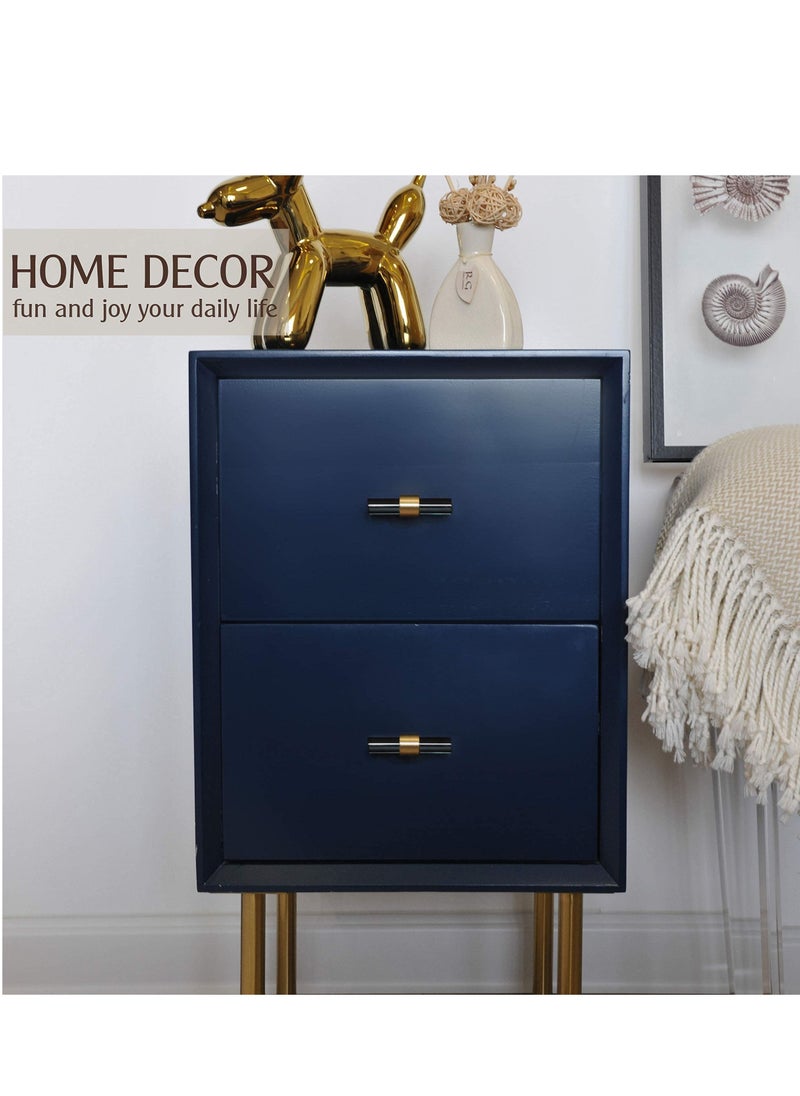 KASTWAVE - 10 Pack Matte Knobs Black Gold Cabinet Pulls, Kitchen Cabinet Knobs T Bar Pull Drawer Knob, Modern Bedroom Furniture Bar Dresser Drawer Single Hole Knobs, Zinc Alloy Base - Image 1