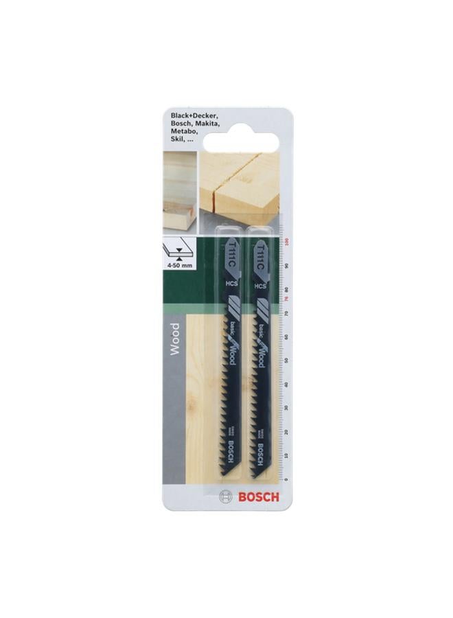 BOSCH 2-Piece T111C Wood Cutting High Carbon Steel Jigsaw Blade Dark Grey and White 100mm JE2 609 256 716 - Image 2