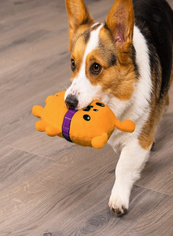 Furhaven Squeaky Dog Toy for Small/Medium Dogs w/ Spiky TPR Core for Dental Chewing - Hubble the Martian TPR Plush - Orange/Purple, One Size - Image 3