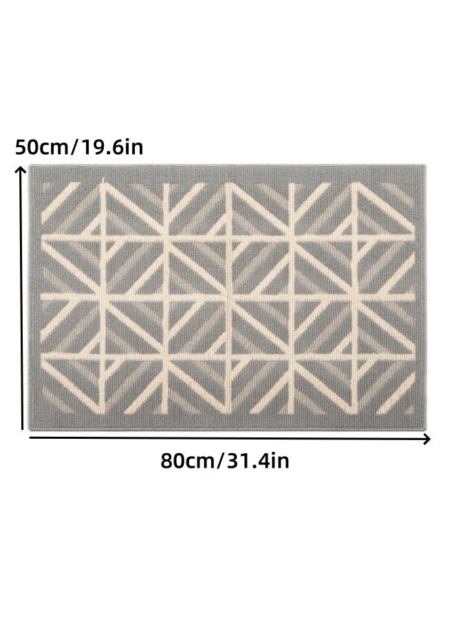 Door Mat Indoor Entrance Floor Mat Anti-slip Mat Kitchen Bathroom Mat 50cm X 80cm Entryway Rugs Dirt-resistant Indoor Super Absorbent Washable Microfiber Rugs for Entryway - Image 2