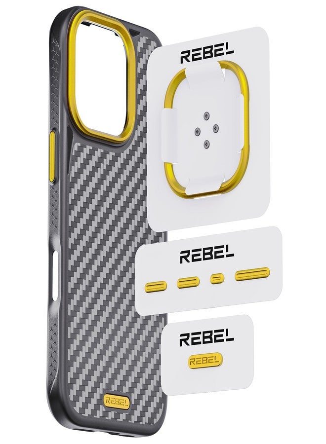 REBEL - GEN6/GEN5 Metal Components Upgrade Kit, CNC Aluminum Set, Lens Ring, Buttons, Logo for iPhone 16 Pro Max/16 Pro/15 Pro Max/15 Pro/14 Pro Max, FLEX (Matte Gold) - Image 1