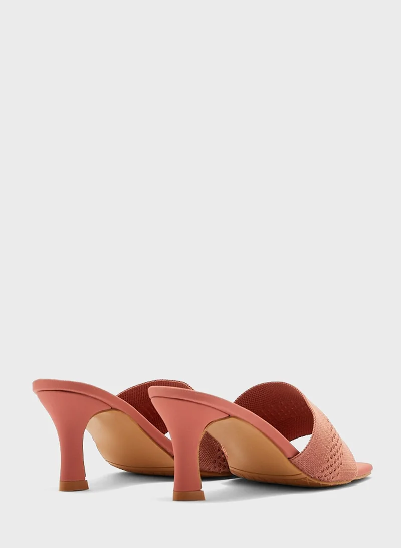 ELLA Knit Square Toe Mule Sandal
