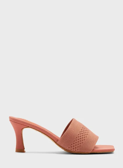 ELLA Knit Square Toe Mule Sandal