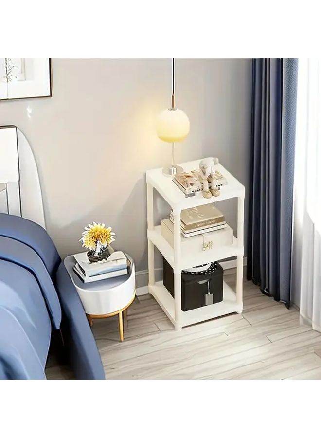 Black 2 Tier Freestanding Storage Rack Heavy Duty Easy Assembly Space Saving Nightstand - Image 2