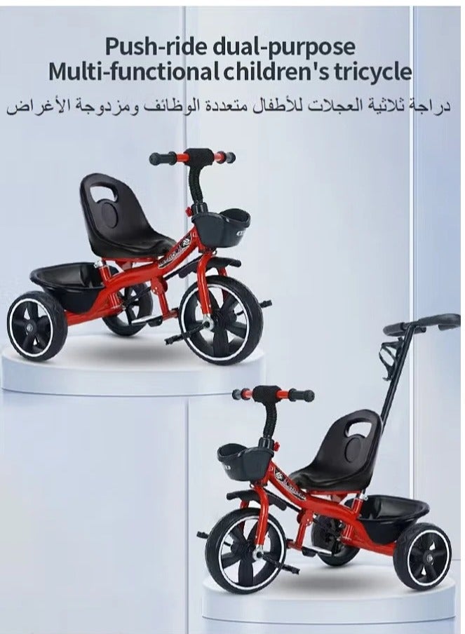 Tricycle for Kids Dual Storage Basket & Parental Push Handle Kids Tricycle for Baby Cycle for Kids 2 to 5 Years Boy Girl  - Image 2