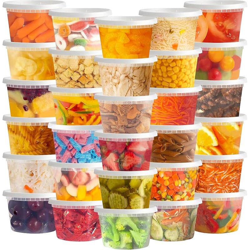 تاشي بوكس TashiBox 50 Sets 16 Oz Plastic Deli Containers with Lids - Food Storage Containers with Lids - Clear Airtight Meal Prep Containers, BPA Free, Stackable, Leakproof, Microwave and Freezer Safe - Image 1