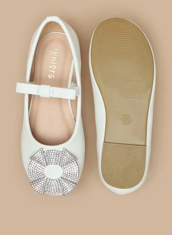 JUNIORS Girls Embellished Round Toe Slip-On Ballerina Shoes