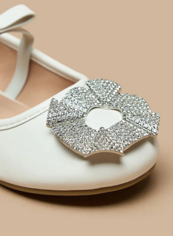 JUNIORS Girls Embellished Round Toe Slip-On Ballerina Shoes