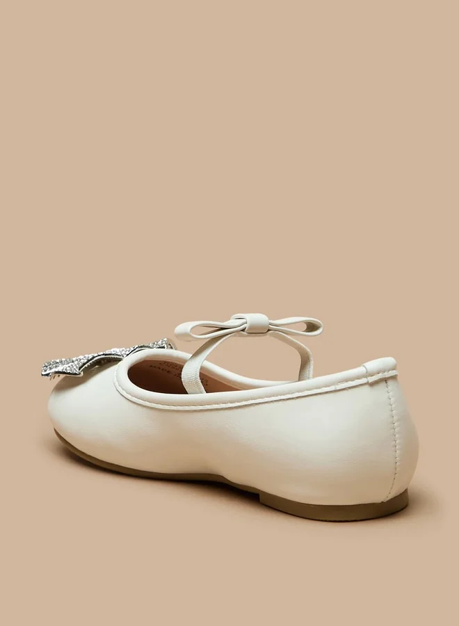 JUNIORS Girls Embellished Round Toe Slip-On Ballerina Shoes