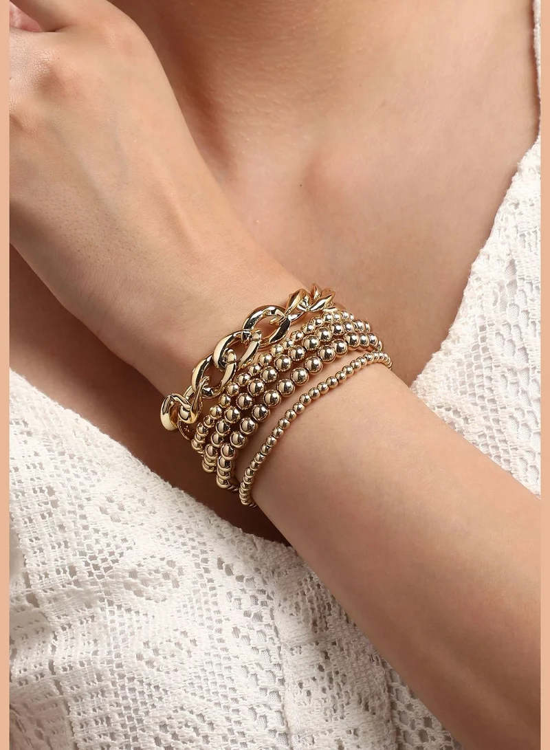 SOHI Gold Plated Designer Stone Western Wear Bracelet For Women