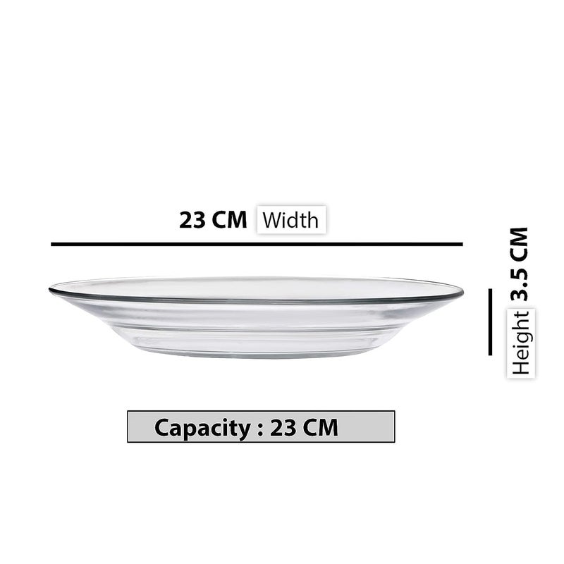 Incrizma Glass 23 cm Deep SoupPasta Plate Dessert and Salad Plates Round Plates for Toast Cheese Appetizer Side and Pie Set of 2 23 cm 2