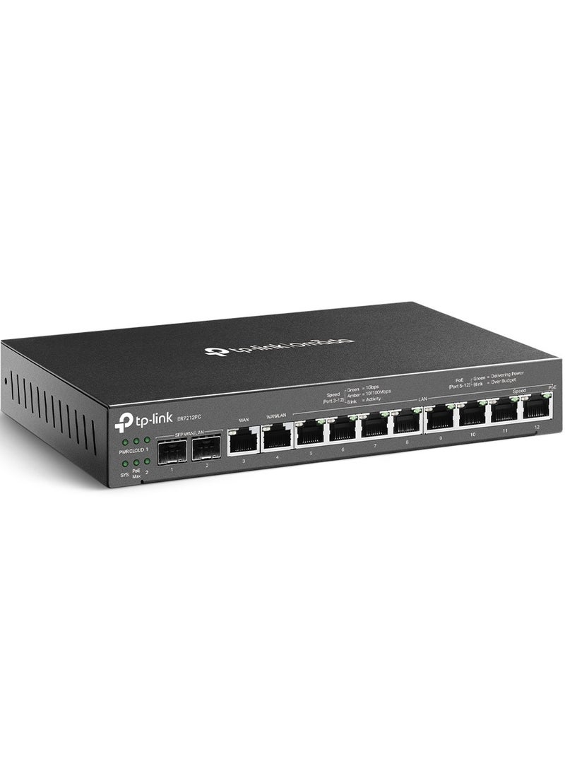 Tp-link Tl TP-Link ER7212PC | Omada Router, PoE Switch & Controller 3-in-1 Gigabit VPN Router | Up to 4 WAN | 8 PoE+ LAN Port @ 110W | Fan less | Easy Installation | Load Balance - Image 2