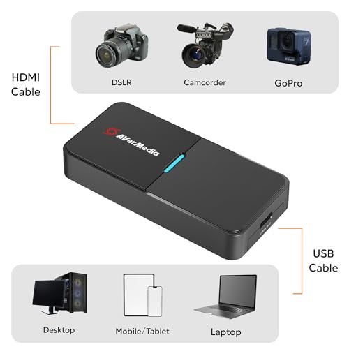 AVerMedia Live Streamer Cap 4K-Broadcast Live, Vlog or Record via Action Cam, Camcorder, DSLR or Mirrorless Camera in 1080p60 or 4K 30fps, HDMI Video Capture Card, USB 3.0 (BU113) - Image 4