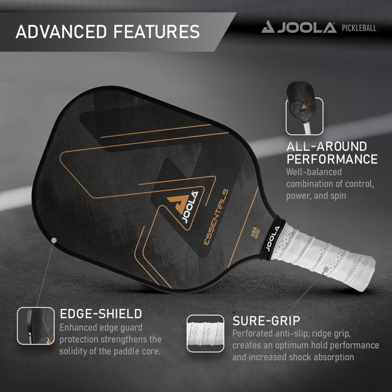 JOOLA Essentials Performance Pickleball Paddle with Reinforced Fiberglass Surface and Honeycomb Polypropylene Core, Black - Image 3