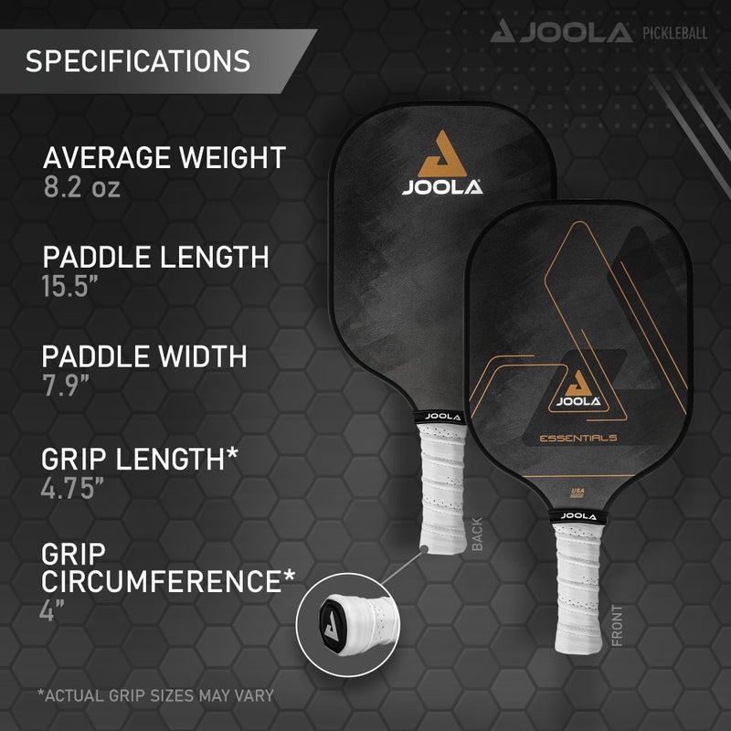 JOOLA Essentials Performance Pickleball Paddle with Reinforced Fiberglass Surface and Honeycomb Polypropylene Core, Black - Image 5