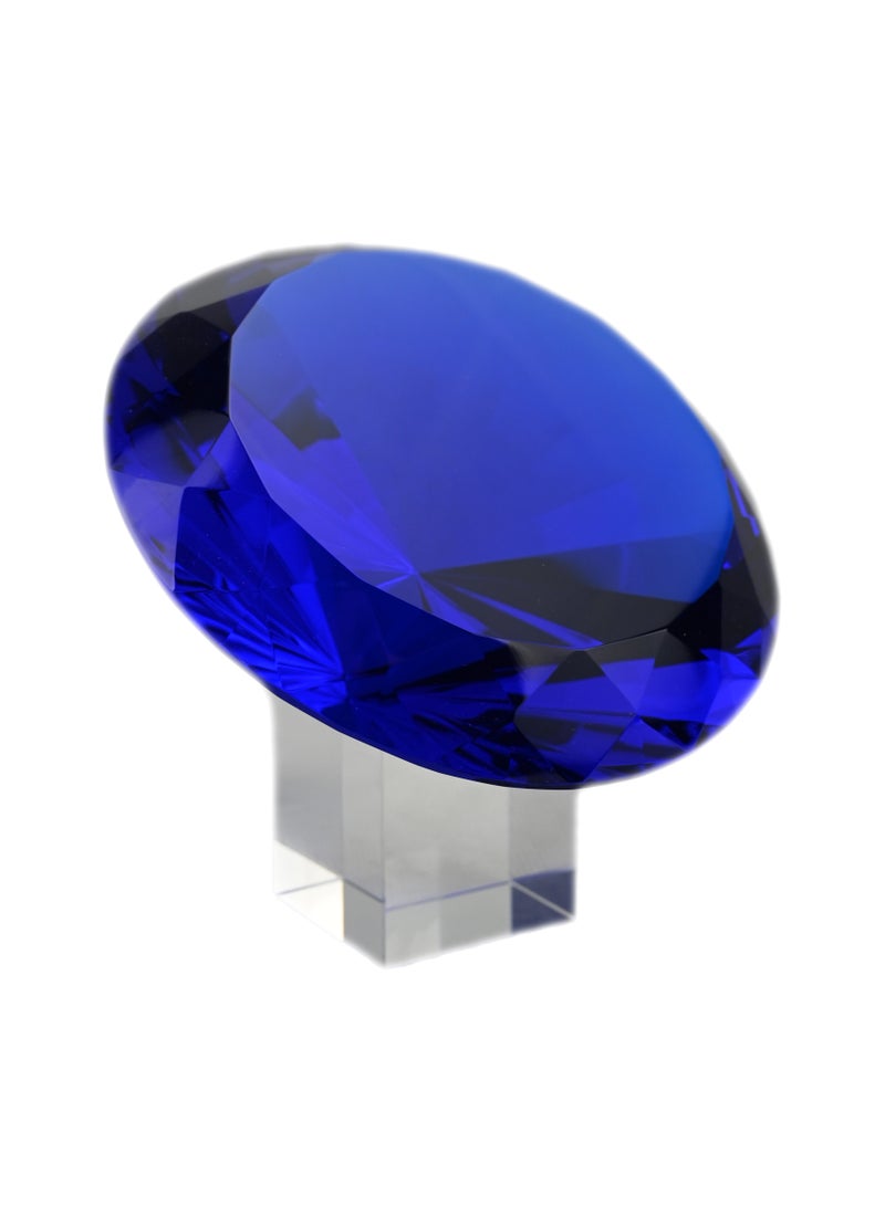 Colored Crystal Blue Diamond Paperweight Desk Decor/ Office Desk Decoration/ Paperweight Glass Glass/ Desk Decoration/ Glass Paperweights - Image 1