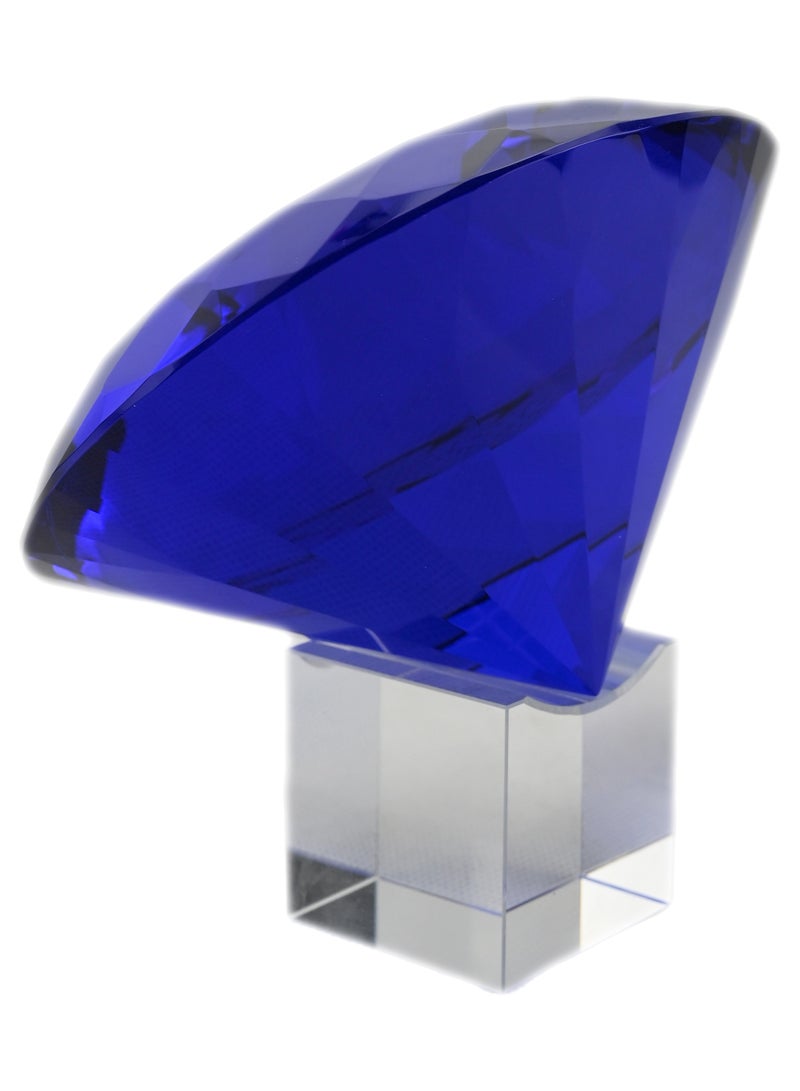 Colored Crystal Blue Diamond Paperweight Desk Decor/ Office Desk Decoration/ Paperweight Glass Glass/ Desk Decoration/ Glass Paperweights - Image 2
