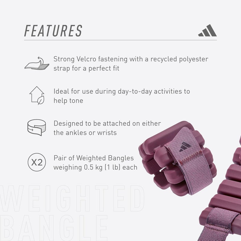adidas Weighted Bangle - 0.5kg (1lb) - Image 2