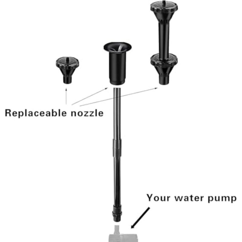 Plastic Fountain Nozzle Set 8 PCS of 2 Shapes For DIY Fountains, Gardens, Ponds, Water Gardens, Tabletop Fish Fountains Adjustable Flow, Durable ABS Large Fountain Nozzle Set - Image 2