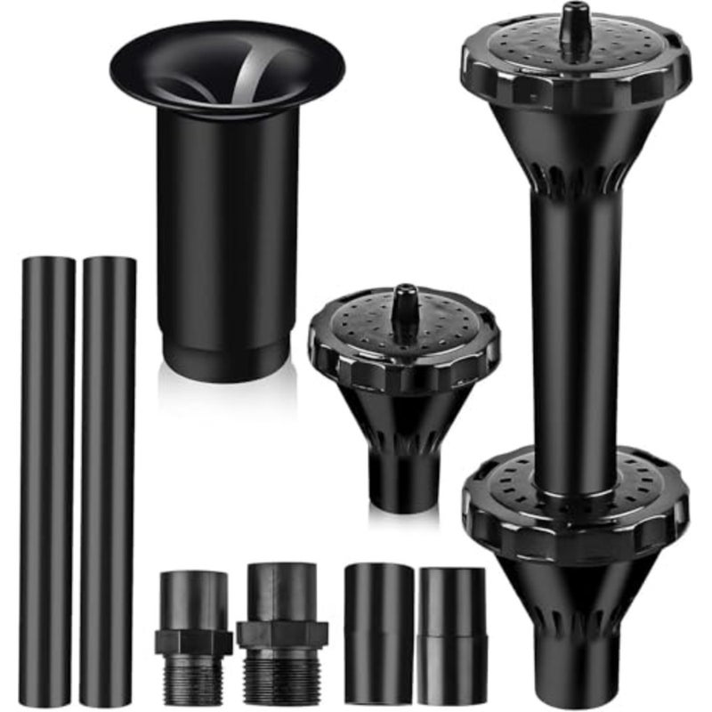 Plastic Fountain Nozzle Set 8 PCS of 2 Shapes For DIY Fountains, Gardens, Ponds, Water Gardens, Tabletop Fish Fountains Adjustable Flow, Durable ABS Large Fountain Nozzle Set - Image 1