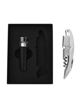 Corkscrew and bottle stopper set- Professional Wine Bottle Opener, Wine Accessories, Gift for Wine Lovers, Stainless Steel - Set of 2, Silver - pzsku/ZC42A9B351AD17CF73266Z/45/_/1731300080/9d1bff0d-38b6-42d1-8b08-d540f72d1892