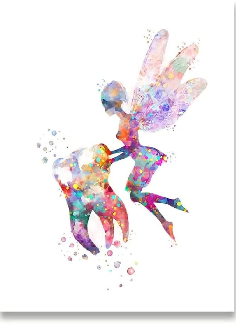 SYOSI Dental Art Tooth Fairy Canvas Paintings, 3 Pieces Tooth Canvas Painting Color Wall Art Poster Dental Canvas Print Teeth Wall Picture Clinic Decor, Decorative Painting 40X60cm(Unframed)  - Image 4