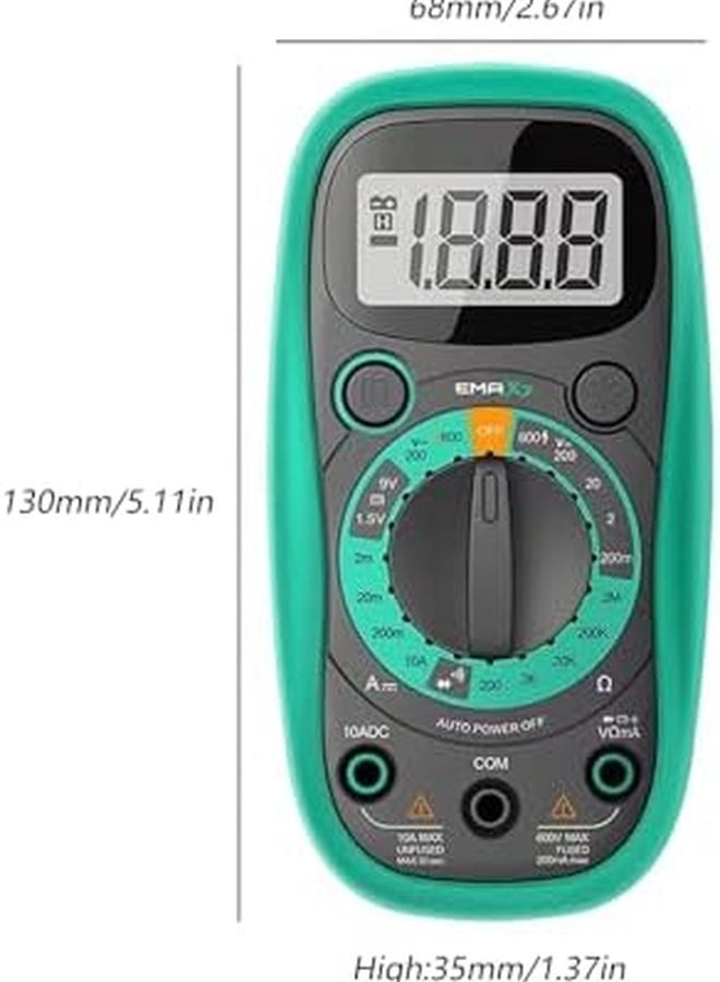 EMAX3 Enhanced Battery Digital Multimeter with Backlit LCD Auto Off Buzzer Portable Tester - Image 5
