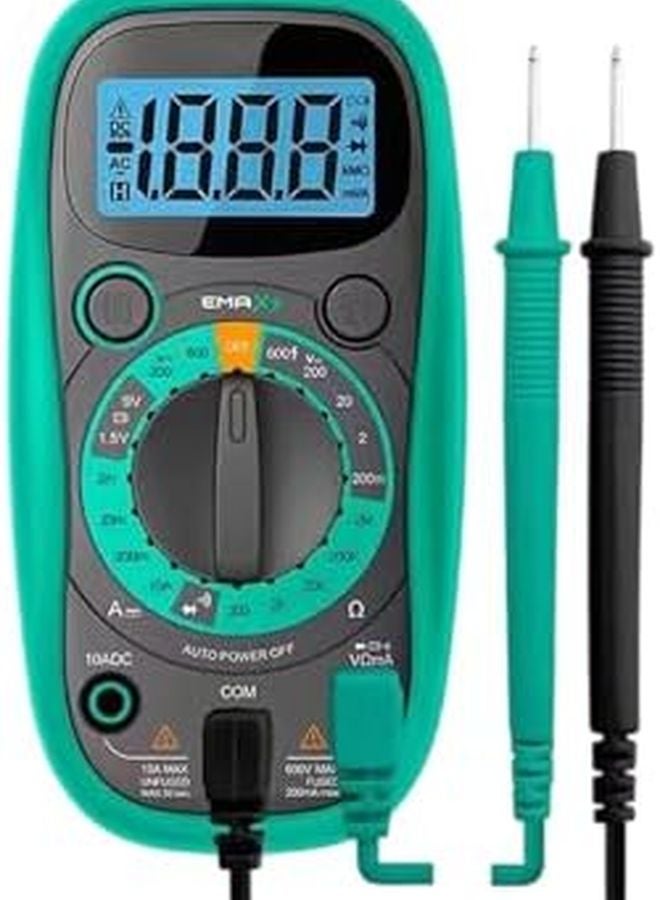 EMAX3 Enhanced Battery Digital Multimeter with Backlit LCD Auto Off Buzzer Portable Tester - Image 1