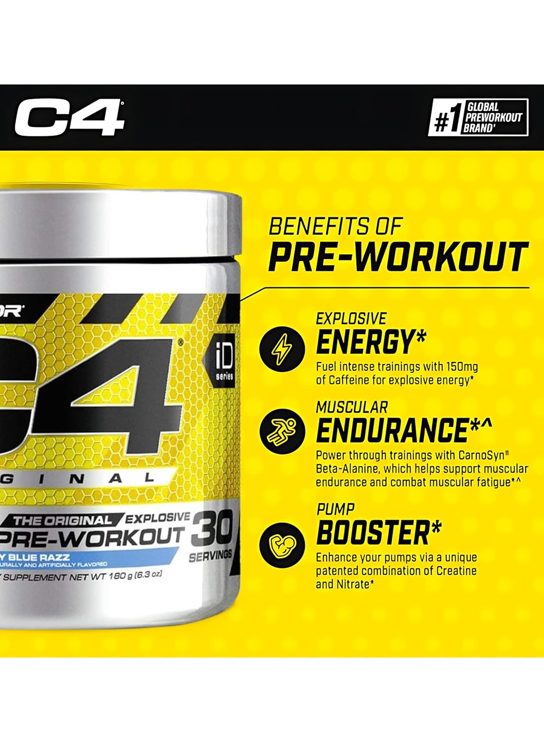 Original Explosive Pre Workout Icy Blue Razz 30 Servings
