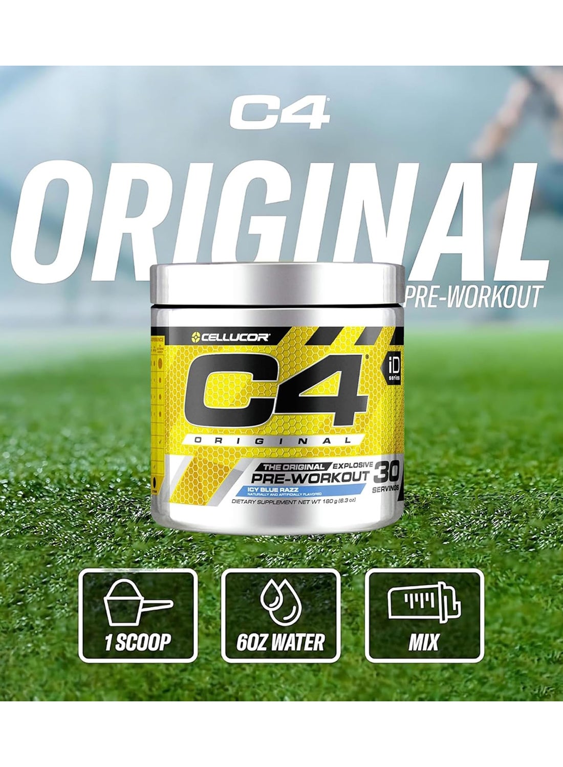 Original Explosive Pre Workout Icy Blue Razz 30 Servings