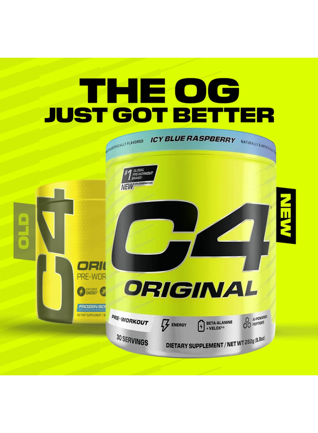 Original Explosive Pre Workout Icy Blue Razz 30 Servings